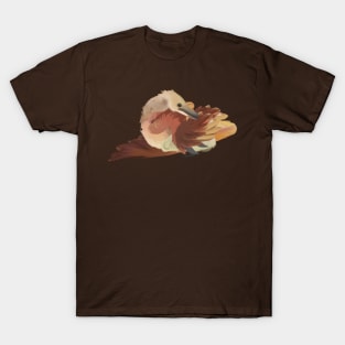 sleepy Velociraptor in brown T-Shirt